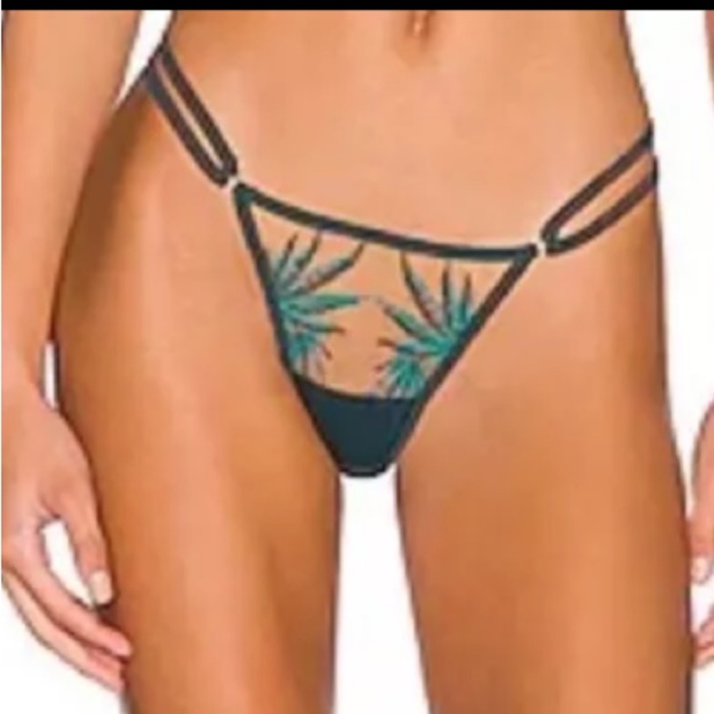 NWT Thistle and Spire Brooklyn Haze Thong Emerald Green Butterscotch